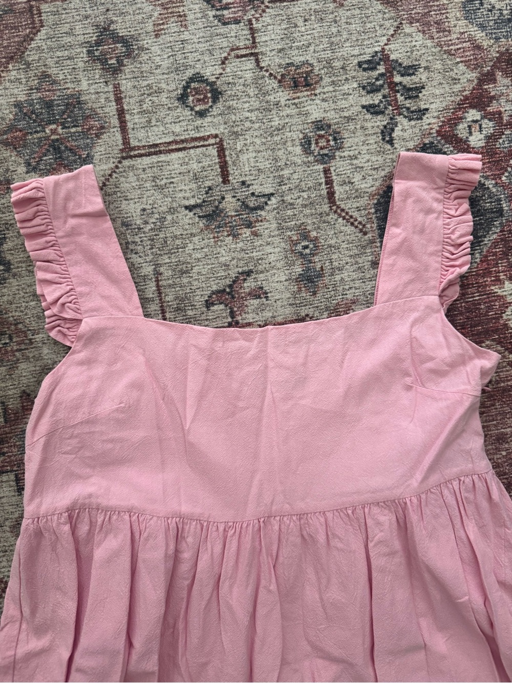 NASTY GAL Pink Ruffle Strap Square Neck Mini Dress - Picture 3 of 4